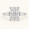 The Bellamy Elongated radiant-cut natural diamond ring in white gold, front view