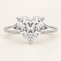 The Marais Heart-cut natural diamond ring in white gold, front view